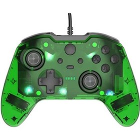 Resim Cbtx Microsoft Xbox One / Pc Xo300 Rgb Işıklı Kablolu Gamepad Yarı Saydam Yeşil Uyumlu 