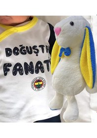 Resim Uyku Arkadaşım Papyonlu Uzun Kulak Bunny Peluş Tavşan Lacivert 