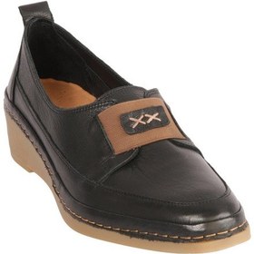 Resim Mammamia D25ya-325 Dolgu Taban Kadın Deri Ayakkabı Siyah 