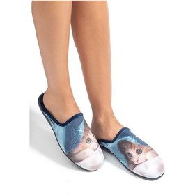 Resim Twigy Kitten Kadın Ev Terliği Mavi 36/41 AA0065 Çok Renkli 