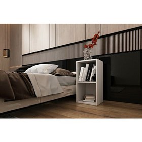 Resim Nettrends Rafli Komodin Beyaz 35 cm KMD-1014 
