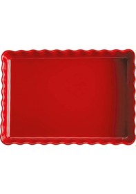 Resim Emile Henry Tart-Börek-Fırın Kabı Dikdörtgen 33 x 24 cm Kırmızı/B Kırmızı 