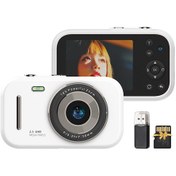 Resim Springsun Beyaz Dijital Fotoğraf Makinesi 48mp Çift Kameralı 1080p Video 16x Zoom 2.8" Ips Ekran Oyun/müzik 32gb Kart Ve Okuyucu Dahil 