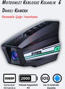 Resim GoMarkt Bt 16 Kameralı Motosiklet Interkom Bluetooth Kulaklık Dahili 1080 P Hd Kamera 