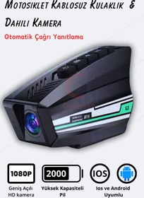 Resim GoMarkt Bt 16 Kameralı Motosiklet Interkom Bluetooth Kulaklık Dahili 1080 P Hd Kamera 