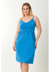 Resim Parlingerie Hamile Lohusa Geceliği İp Askılı Mavi 
