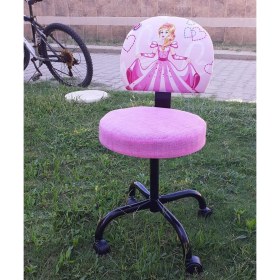 Resim Depolife Prenses Sindirella Desenli Çocuk Ders Çalışma Oyun Faliyet Koltuğu Çocuk Odası Için Koltuk Pembe 