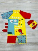 Resim Tatlı Dino Temalı Boneli Erkek Çocuk Mayo Takımı Renkli 