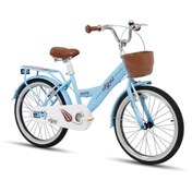 Resim Tommybike Latte Sepetli, Elcikli 20 Jant Çocuk Bisikleti, 6-9 Yaş Çocuk Bisikleti Mavi 