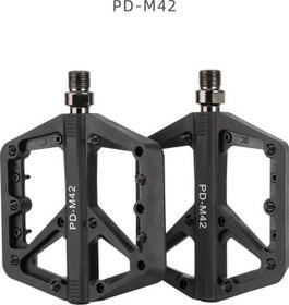 Resim Promend Renkli Platform Pedal MTB Freeride Kaymaz Rulmanlı Plastik Pedal Ultra Hafif Siyah Renk 