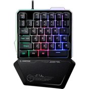 Resim KB-R24 X-Mini RGB Zemin Aydınlatmalı Metal Taban Gövdeli Mini Gaming Oyuncu Klavyesi Rampage