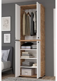Resim Bükreş No.3 3raflı Askılı Gardırop Çam-beyaz Atlantik Çam - Beyaz 