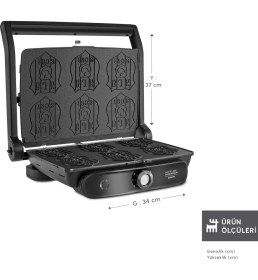 Resim Karaca x Beşiktaş Lisanslı Gastro Grill Glass 6 Dilim Kapasiteli Logo Plakalı Tost Makinesi 2400 W 