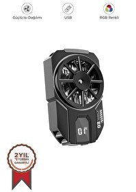 Resim Torima ACC-10 Şarjlı Cep Telefonu Soğutma Fanı Gamer Oyuncu Radyatör Soğutucu Siyah 