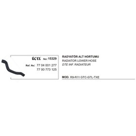 Resim Radyatör Hortumu Alt 15329 R9 R11 Gtc Gtl Txe 7704001277 7700773125 7704001277 7700773125 