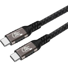 Resim Zore Siyah QG01 Type-C To Type-C Usb4 Pd Data Kablosu 240W 40GBPS 8K@60Hz 1 Metre 