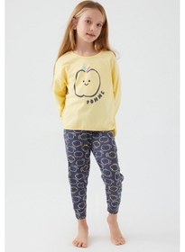 Resim Roly Poly 3063 Pomme Apple Kız Çocuk Uzun Kol Pijama Takım Sarı 