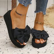 Resim Kadınlar İçin Yazlık Plaj Terlikleri, Kalın Tabanlı Kaydırmaz Moda Sandaletler - Şeritli ve Rahat Kıyafet 