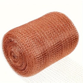 Resim 10M Ağır Hizmet Copper Mesh Rulo, 125mm Saf Copper Tel Çit, Duvar Çatlakları, Delikler, Bitki Koruma ve Tohum Koruması için - Çok Amaçlı Bahçe ve İnşaat Çiti 