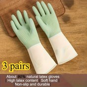 Resim Kalın Su Geçirmez Lateç Mutfak Eldivenleri - Bej ve Mint Yeşili, Bulaşık Yıkama, Temizlik ve Ev Kullanımı için Kaymaz Tutuş, Ergonomik Tasarım, Dayanıklı Kauçuk Malzeme, Mutfak, Banyo ve Oturma Odası için Mükemmel, 15 Tatil Hediyesi için Uygun 