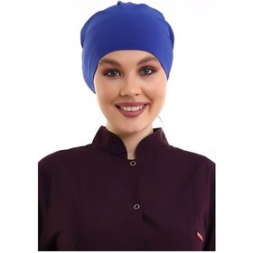 Resim Saks Mavi Tesettür Cerrahi Bone - Tesettür Doktor Hemşire Bonesi-Standart-4816 Saks Mavisi 