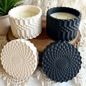 Resim Şık Geometrik Mum Tutucuları - Beyaz ve Siyah Reçine Kalıp Silindirler, İncelikli Desenler ile, Ev Dekoru, Kokular ve Mücevher Depolama için Mükemmel, Ev Dekoru Temelleri | Modern Mum Tutucu | Dayanıklı Silikon Kalıp, Mum Dekoru 
