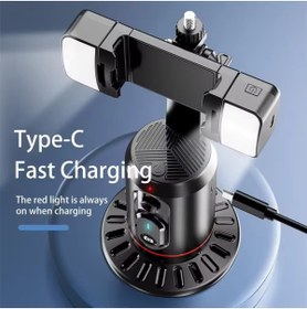 Resim TOKQI Destekli Otomatik Yüz Takipli Gimbal - Akıllı Telefon ve Aksiyon Kamerası için 360° Döner Masaüstü 