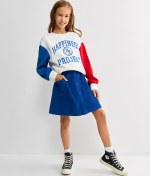 Resim Acoola Düğmeli Kısa Kadife Etek 262131506 Mavi 