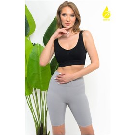 Resim Sauna Suit Top Büstiyer Kadın Modal Crop Toparlayıcı Kalın Askılı Seamless Dikişsiz Örme Bustiyer Ten Rengi 