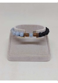 Resim Angelit & Oniks Taşı 8mm Unisex Tasarım Bileklik Hawaii Model 39 Çok Renkli 