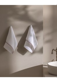 Resim Madame Coco Aveline Kroşeli 2'li %100 Pamuk El Havlusu - Beyaz/lila 8684427208311 Çok Renkli 