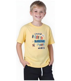 Resim Panios Kids Brooklyn Strong Baskılı Erkek Çocuk Kısa Kollu T-shirt Sarı 