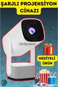 Resim GÜMÜŞTEKNO Taşınabilir Android Projeksiyon Cihazı | 4K Destekli, Powerbankli, Bluetooth, 150" Yansıtma Hediyeli 