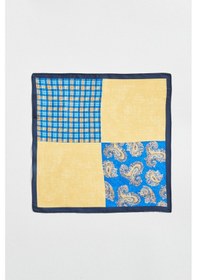 Resim Ac&Co / Altınyıldız Classics Erkek Lacivert - Sarı Desenli Lacivert Sarı Klasik Mendil 4A2922200031Lasstn Lacivert - Sarı 