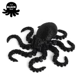 Resim Cute Movable Joint Print Octopus Toy - 17cm / Dark Black Octopus 