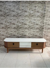 Resim Nivemeshome Dalya Krem-ceviz Tv Sehpası Çok Renkli 