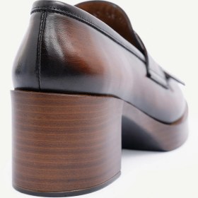 Resim Yargıcı Püskül Detaylı Topuklu Deri Loafer 25kkay4034x 057 Taba 