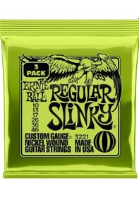 Resim Ernieball P03221 Regular Slınky 3 Pack Elektro Tel 3'Lü Paket 