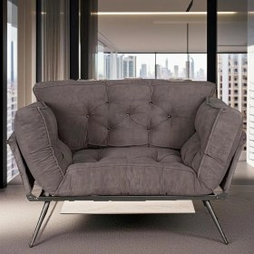 Resim Ikili Yataklı Koltuk | Mekanizmalı Kanepe | Ergonomik Çekyat | Füme 