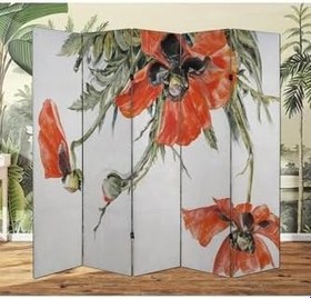 Resim Çiçek Temalı Özel Tasarım Paravan Room Divider 180 x 200 cm Paravan-1002-1 