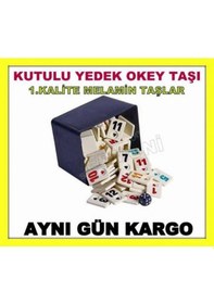 Resim Star Kutulu Okey Taşı Yedek Okey Taşı Taşları Melamin 