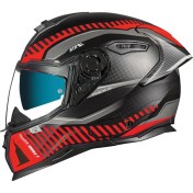 Resim Kuzey Motor Nexx SX.100R Skıdder Mat Siyah-Kırmızı Kask 