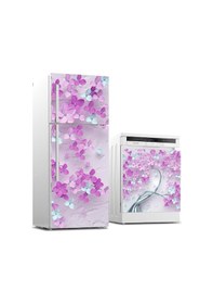 Resim Buzdolabı Ve Bulaşık Makinası Beyaz Eşya Sticker Kaplama 3D Mor A 