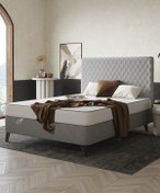 Resim SANDALİE Ortopedik Lüx 150x200 Yatak Baza Başlık Seti - Antrasit 