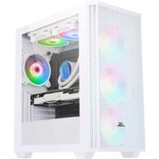 Resim Power Boost PB-P2252BW USB 3.0 MESH RİNG ARGB FAN M-ATX BEYAZ KASA 