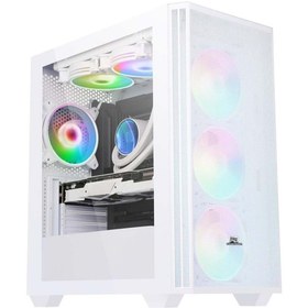 Resim Power Boost PB-P2252BW USB 3.0 MESH RİNG ARGB FAN M-ATX BEYAZ KASA 