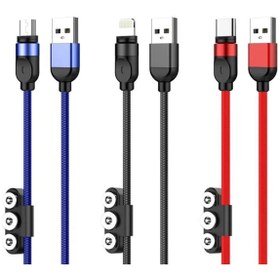 Resim Zuidid Ack-57 3in1 Lightning, Micro, Type-c Manyetik Mıknatıslı Şarj Kablosu 