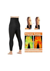 Resim Sauna-tayt Model Yağ Yakan Yüksek Bel Agraflı Sauna Termal Tayt 03 Siyah 