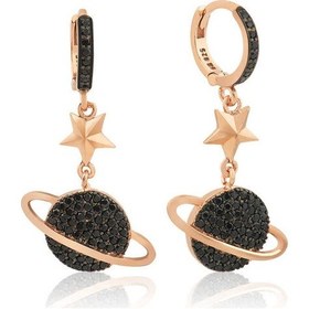 Resim Gümüş Gezegen Bayan Küpe 