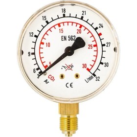 Resim Kasweld 4105 Manometre 63 mm 0-32 Lt/min 